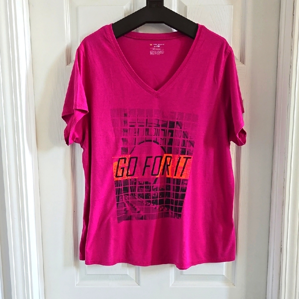 Pink Just Go For It Tee Size 2X
